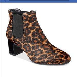 Anne Klein leopard booties